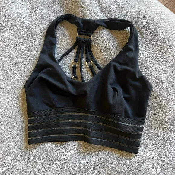 Bombshell Sportswear Black Statement Sports Bra Small - Picture 2 of 4